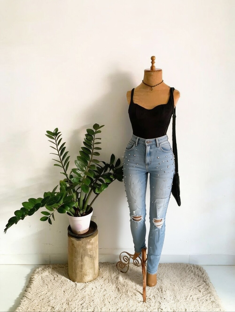 Levi's Light Blue High-Rise Studded Jeans